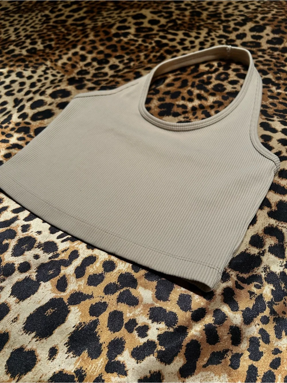 H&M Beige Ribbed Halter Tank - Picture 2 of 6